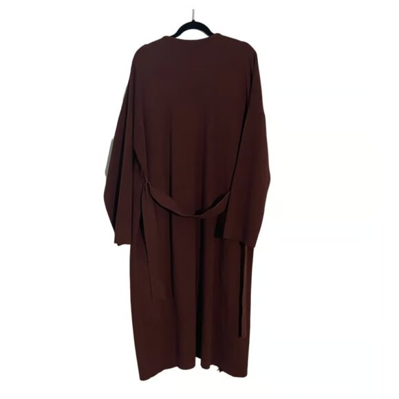 Zara Chunky Oversized Belted Knit Coat, Size L - Picture 3 of 6